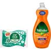Scotch-Brite Heavy Duty Scrub Dots Sponges with Palmolive Antibacterial Orange Dish Soap