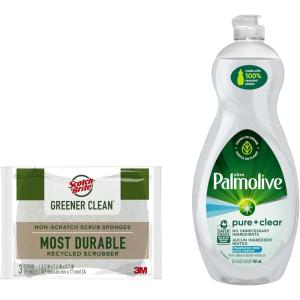 Palmolive Fragrance-Free Dish Soap with Scotch-Brite Non-Scratch Scrub Sponges