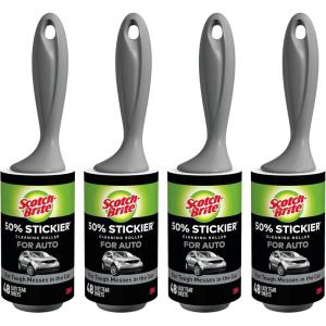 Scotch-Brite Extreme Clean Heavy Duty Lint Roller, Advanced Lint Removers for Larger Debris, Extra Sticky Lint Roller for Clothes, Pet Hair, Furniture, Cars, Offices, and More, 48 Sheets, 6 Pack(Multicolor)