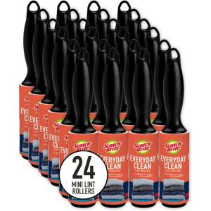 Scotch-Brite Mini Lint Roller 24 Rollers 30 Sheets Per Roller 720 Sheets Total White(White)