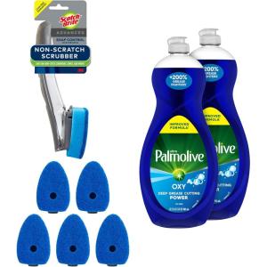 Scotch-Brite Non-Scratch Dishwand Kit with Palmolive Oxy Degreaser