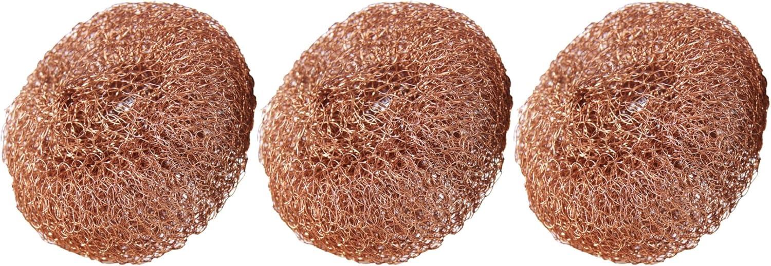 image:imageScotchBrite Copper Coated Scrubbers Scouring Pads for Cleaning Tough BakedOn Messes Metal Scrubbers for Cleaning Dishes 3 Scrub PadsBrown