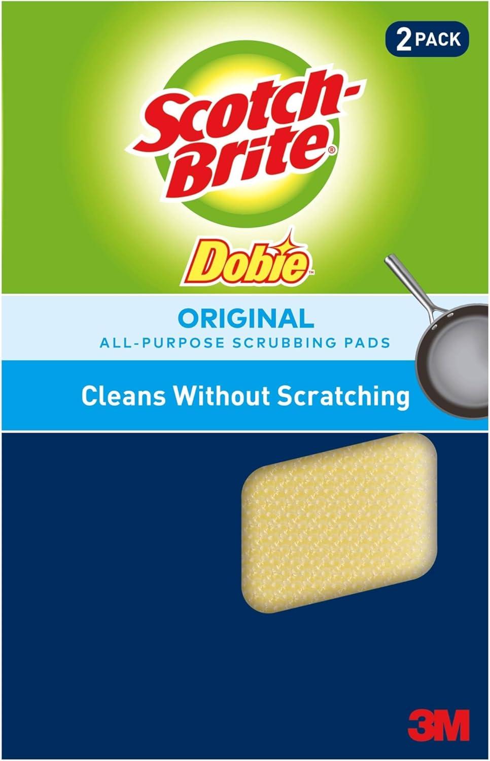 image:imageScotchBrite Dobie Colors Pads Dobie Sponge for All Purpose Cleaning of Kitchen Bathroom and Household Non Scratch Pads Safe for NonStick Cookware 24 CountOriginal