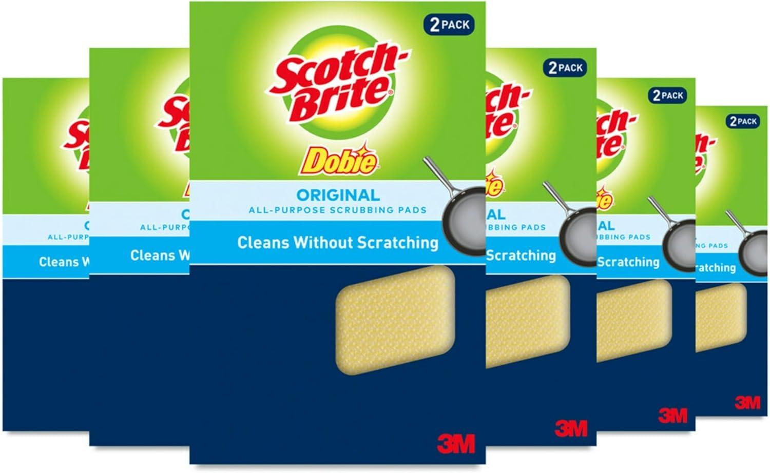 image:imageScotchBrite Dobie Colors Pads Dobie Sponge for All Purpose Cleaning of Kitchen Bathroom and Household Non Scratch Pads Safe for NonStick Cookware 24 CountOriginal