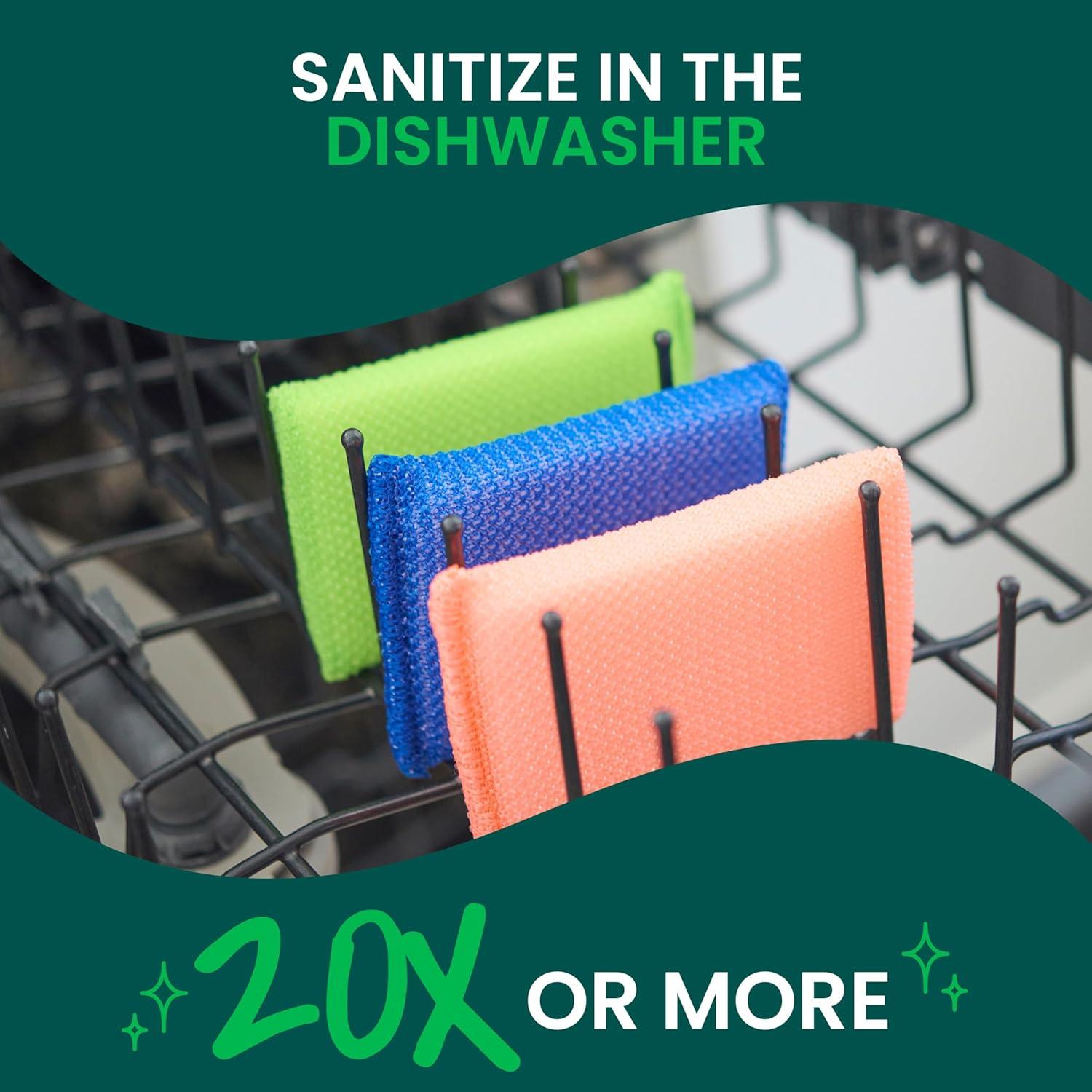image:imageScotchBrite Dobie Colors Pads Dobie Sponge for All Purpose Cleaning of Kitchen Bathroom and Household Non Scratch Pads Safe for NonStick Cookware 24 CountMultiColor