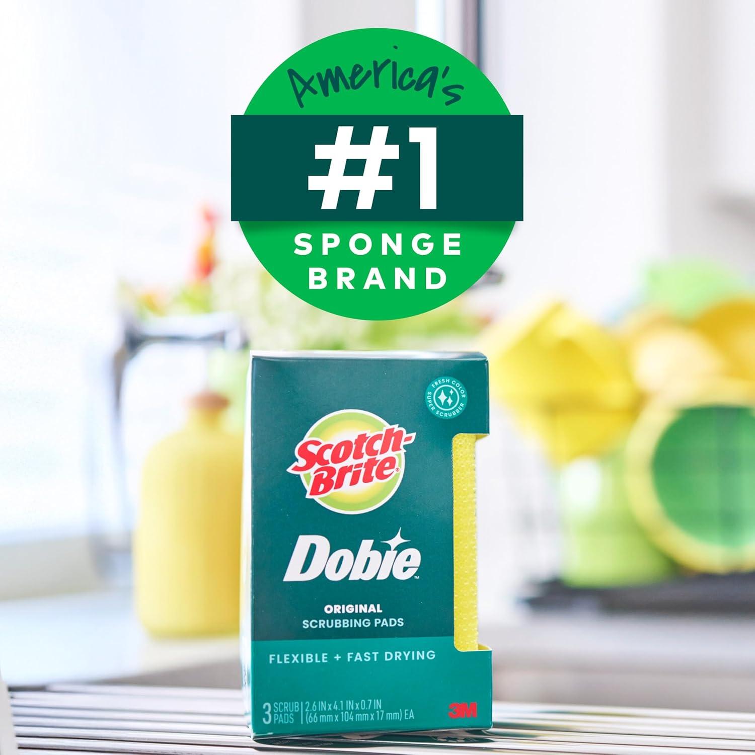 image:imageScotchBrite Dobie Pad Sponge for All Purpose Cleaning of Kitchen Bathroom and Household Non Scratch Cleaning Pads Safe for NonStick Cookware 1 Dobie Pad
