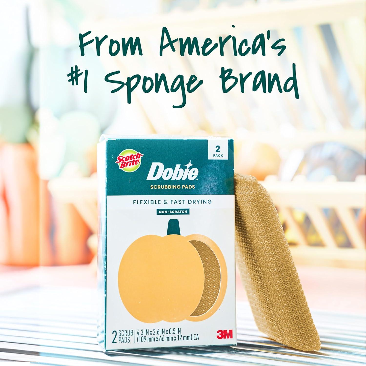 image:imageScotchBrite Harvest Dobie Scrubbing Pads NonScratch Kitchen Sponge for Cleaning Dishes Appliances and Bathrooms Pumpkin Orange Dish Sponge That Dries Fast 2Pack