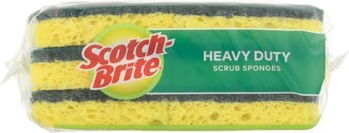 image:imageScotchBrite Heavy Duty Scrub Sponge 12 Kitchen Sponges Designed for Tough Messes in the Kitchen Lasts 3X Longer Best for Cast Iron Skillets Outdoor Grills Flexible Durable amp Strong6 Scrub Sponges Pack of 6