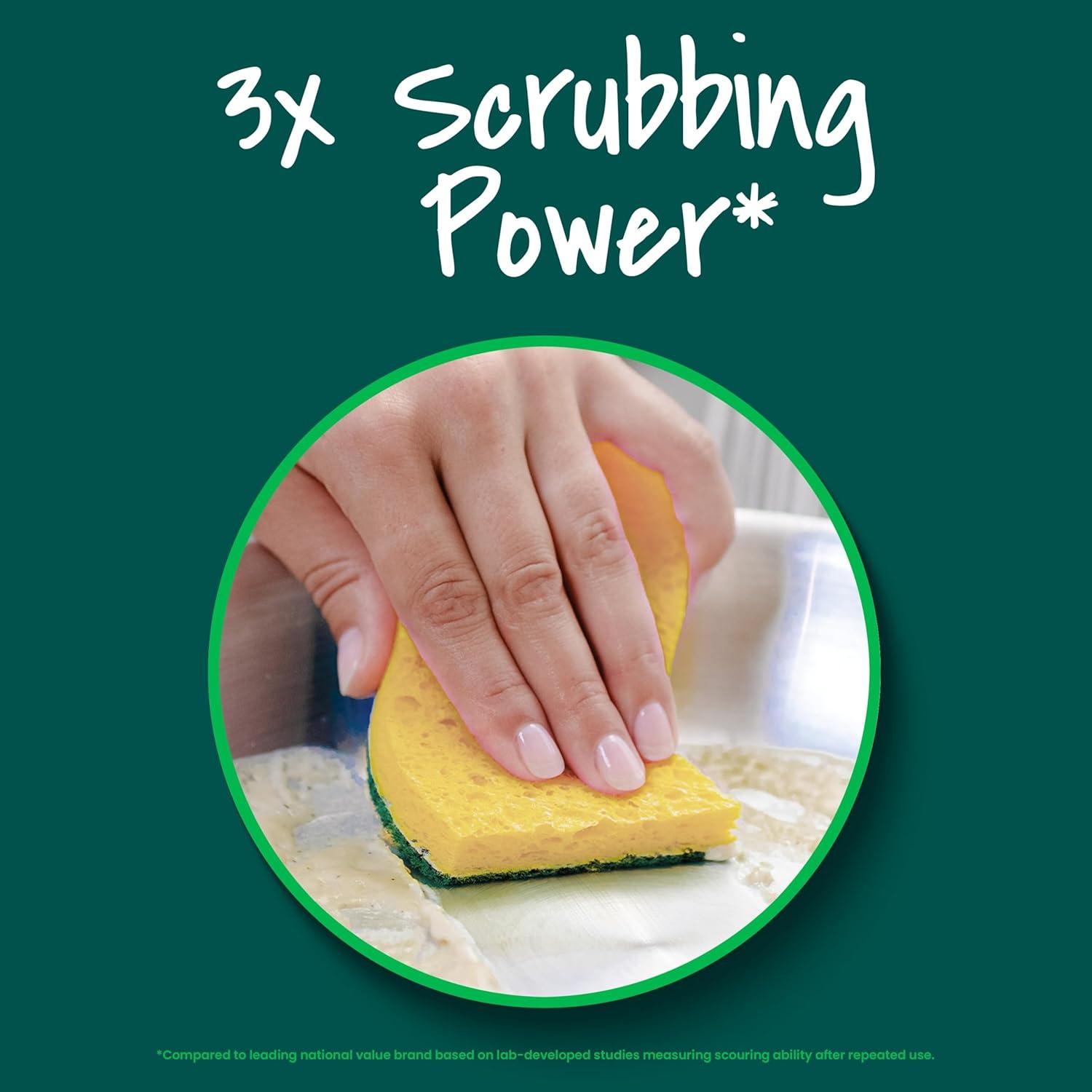 image:imageScotchBrite Heavy Duty Scrub Sponge 9 Kitchen Sponges Designed for Tough Messes in the Kitchen that Last 3X Longer Best for Cast Iron Skillets and Outdoor Grills Flexible Durable and Strong24 Scrub Sponges