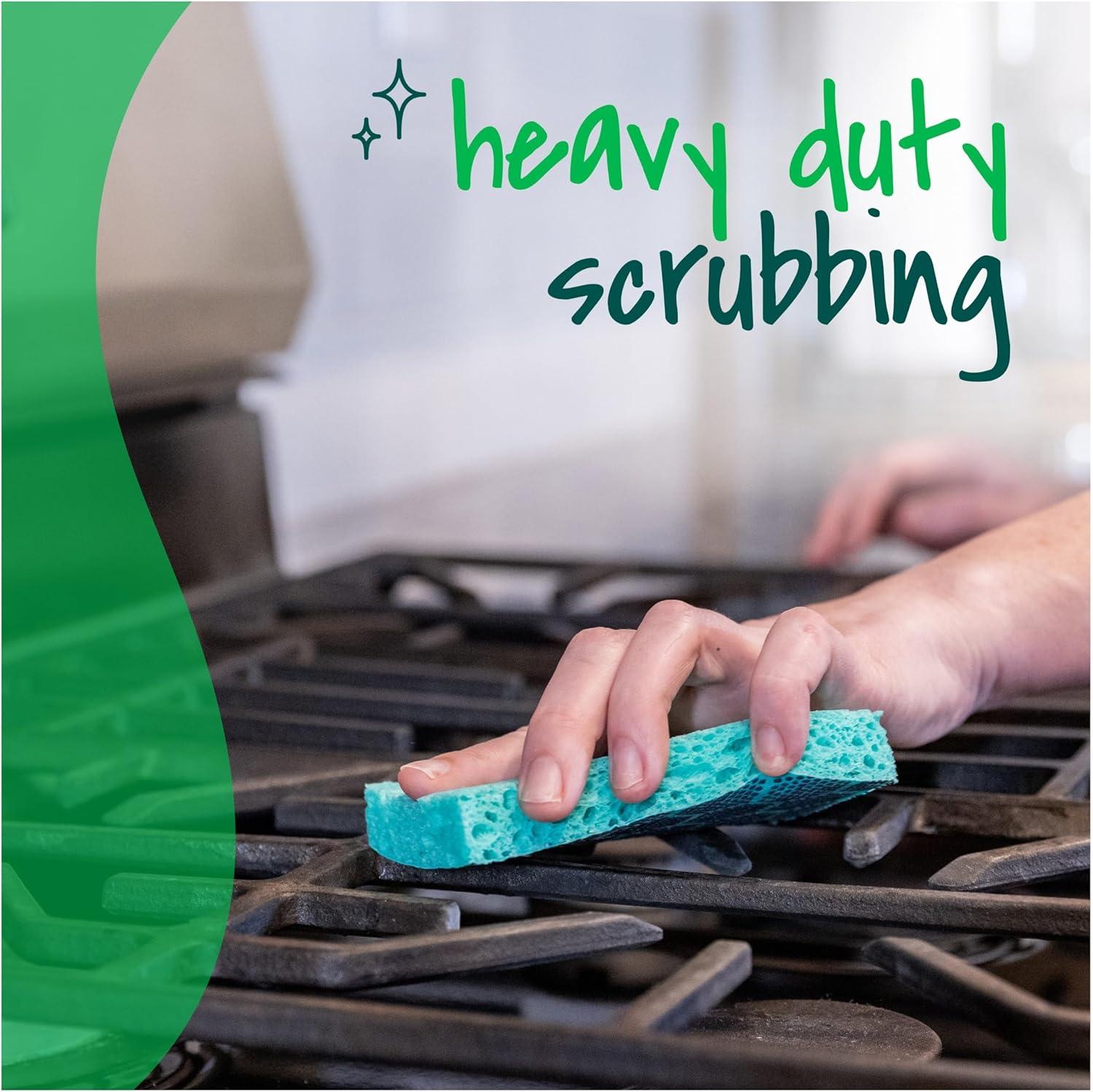 image:imageScotchBrite Odor Resist Heavy Duty Scrub Sponge DishwasherSafe Kitchen sponges for Serious Scrubbing Multipurpose Dish Sponge for StuckOn Messes 3 Scrubbing Sponges3 Scrub Sponges Single Pack