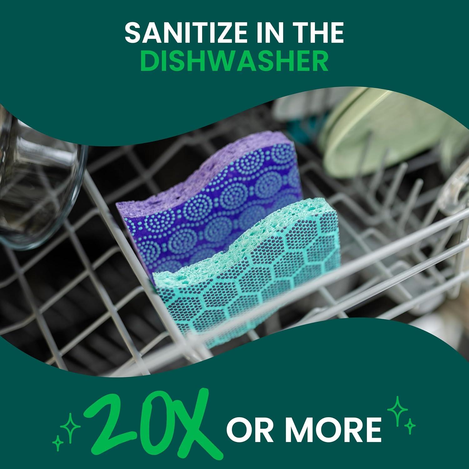 image:imageScotchBrite Scrub Dots NonScratch Scrub Sponge Rinses Clean For Washing Dishes and Cleaning Kitchen 9 Packs of 4 Sponges 36 Total36 Scrub Sponges