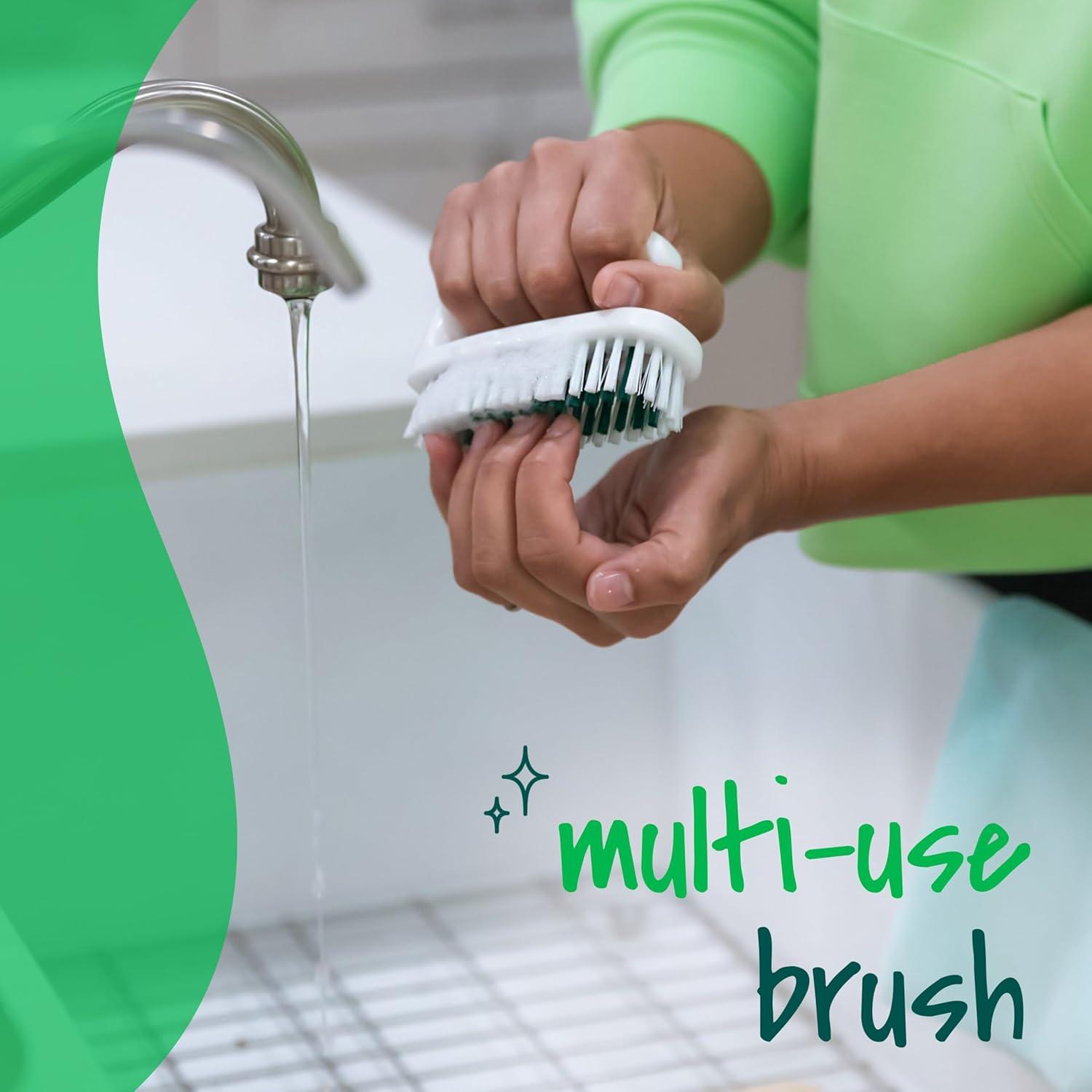 image:imageScotchBrite Small Utility Brush Long Lasting Dish Brush with Handle for Scrubbing Cookware Hands Tile Grout Cutting Boards and Utensils without Scratching Antimicrobial and Rinses CleanHand Nail Brush
