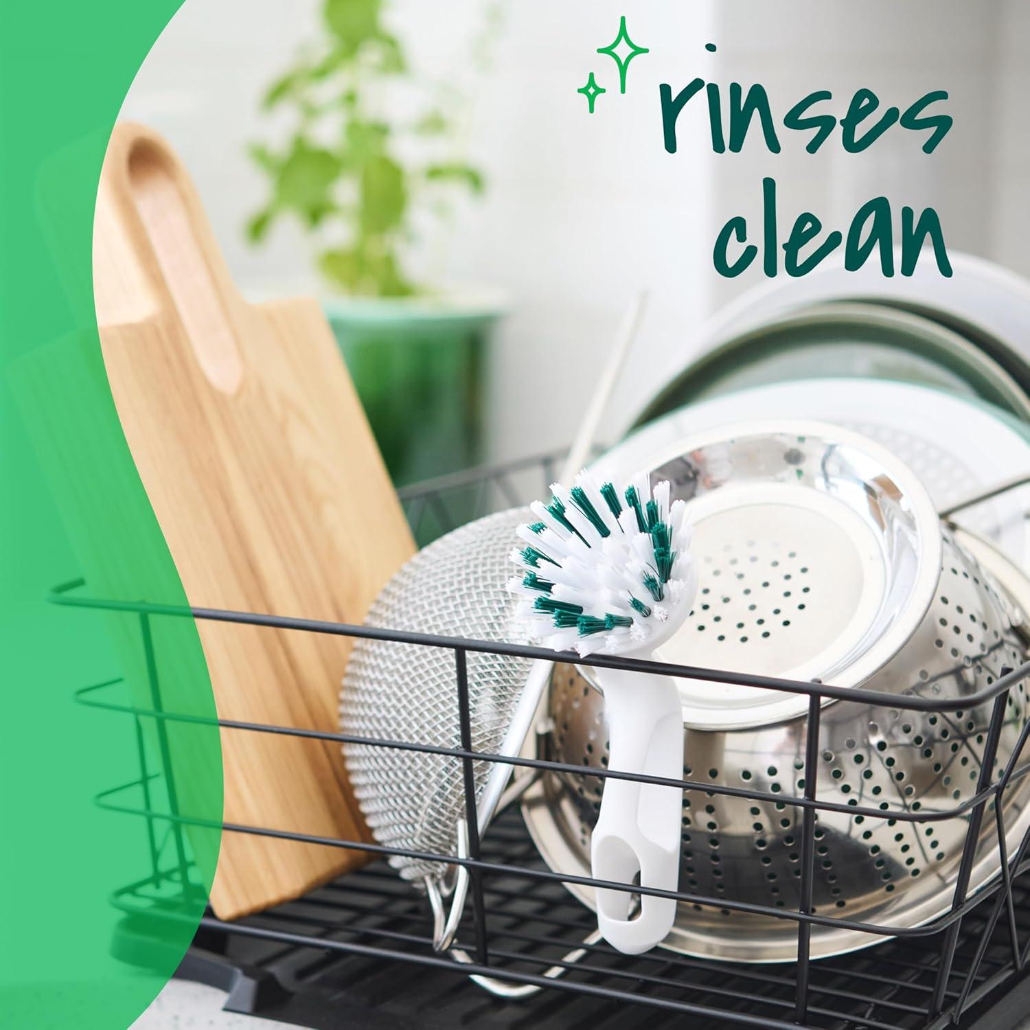 image:imageScotchBrite Small Utility Brush Long Lasting Dish Brush with Handle for Scrubbing Cookware Hands Tile Grout Cutting Boards and Utensils without Scratching Antimicrobial and Rinses CleanLittle Handy Scrubber Brush