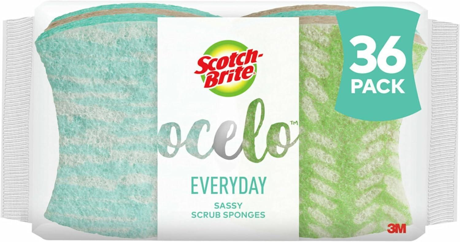 image:imageScotchBrite ocelo NonScratch Scrub Sponges Assorted Designs 32 Sponges 4 Count Pack of 8Multicolor