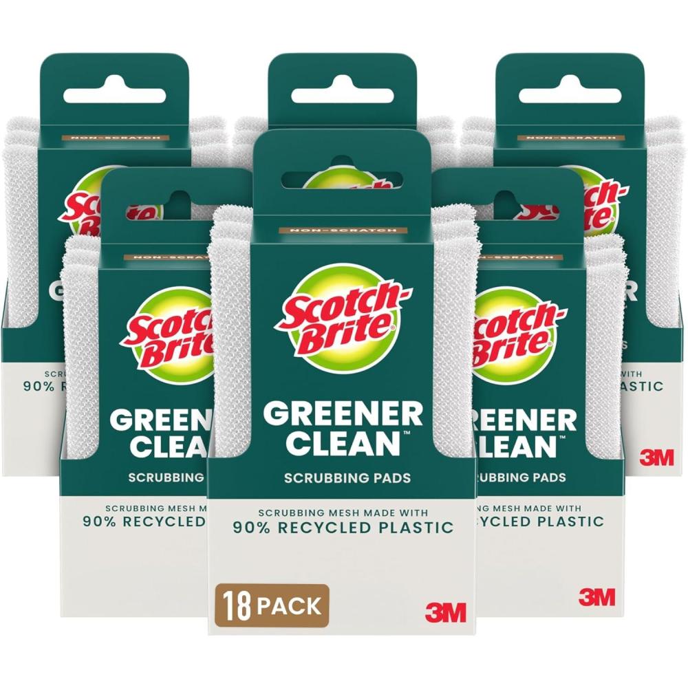 image:imageScotchBrite Dobie Colors Pads Dobie Sponge for All Purpose Cleaning of Kitchen Bathroom and Household Non Scratch Pads Safe for NonStick Cookware 24 CountGreener Clean