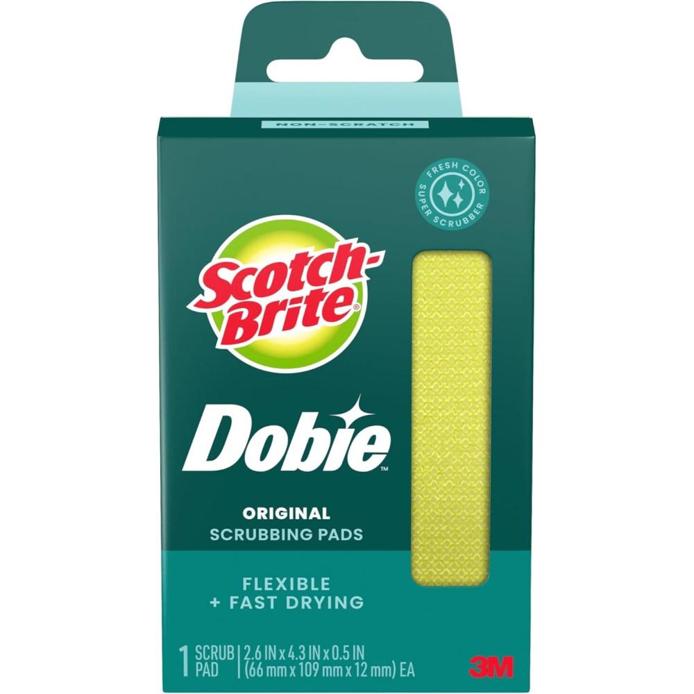 image:imageScotchBrite Dobie Pad Sponge for All Purpose Cleaning of Kitchen Bathroom and Household Non Scratch Cleaning Pads Safe for NonStick Cookware 1 Dobie Pad