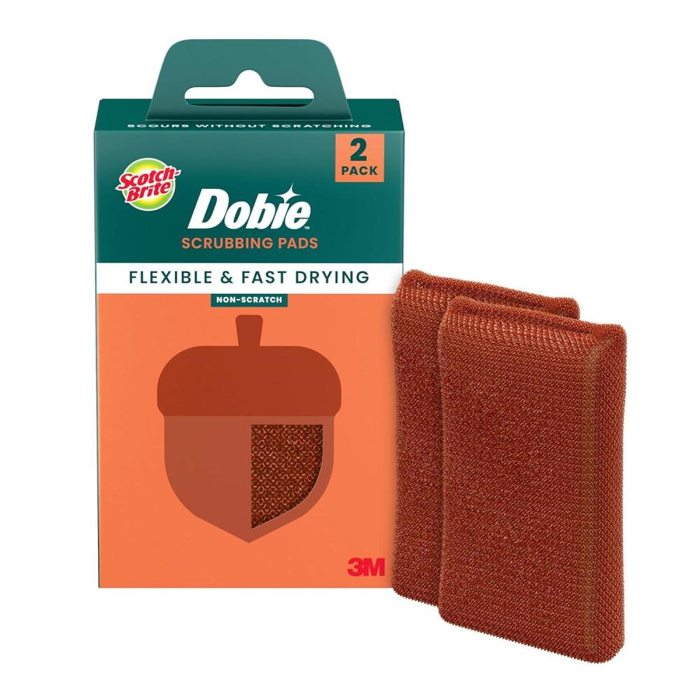 image:imageScotchBrite Harvest Dobie Scrubbing Pads NonScratch Kitchen Sponge for Cleaning Dishes Appliances and Bathrooms Copper Acorn Dish Sponge That Dries Fast 2Pack