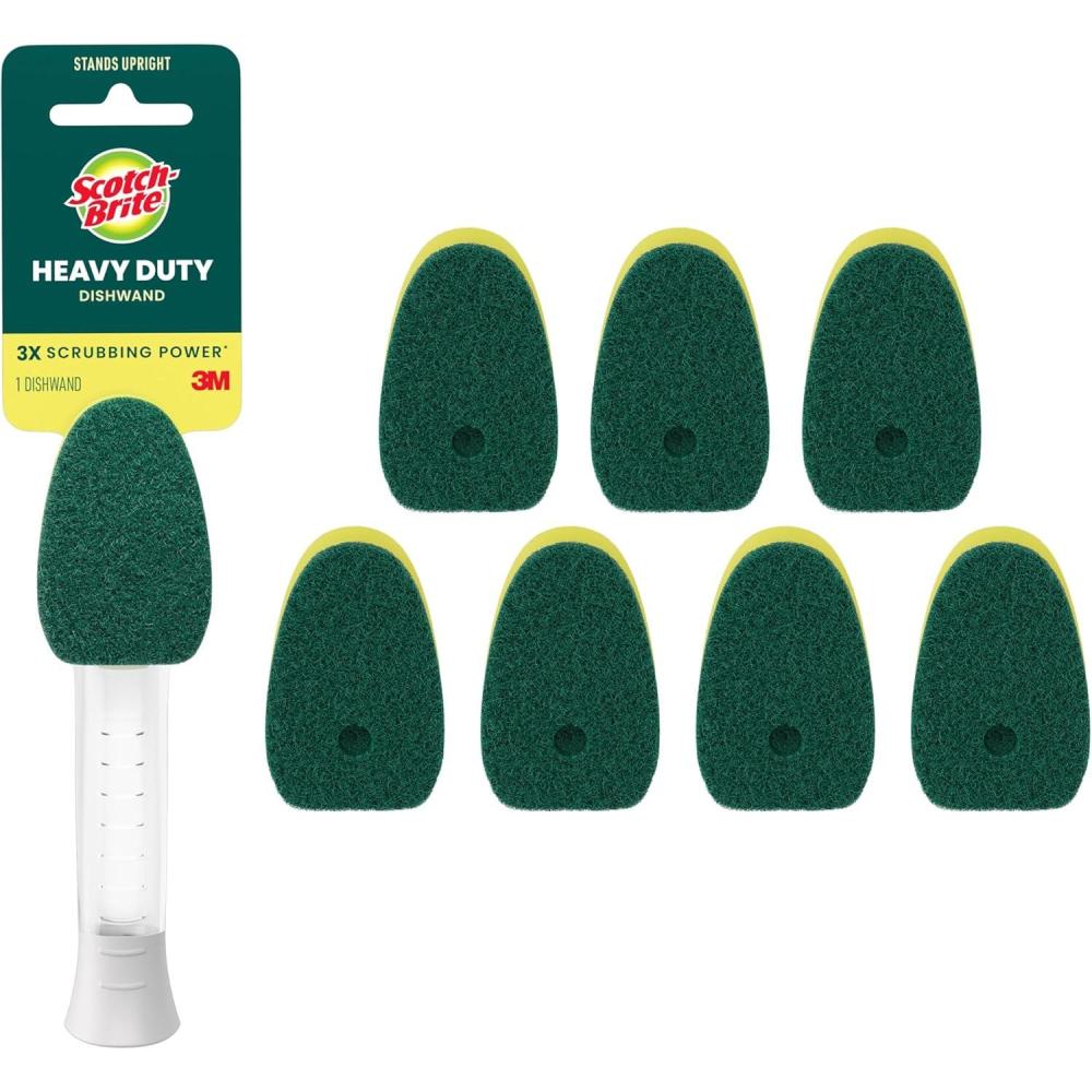 image:imageScotchBrite Heavy Duty Dishwand Kit Includes 1 Wand amp 8 Refill Pads Keep Hands Out of the MessDishwand 8 Refills