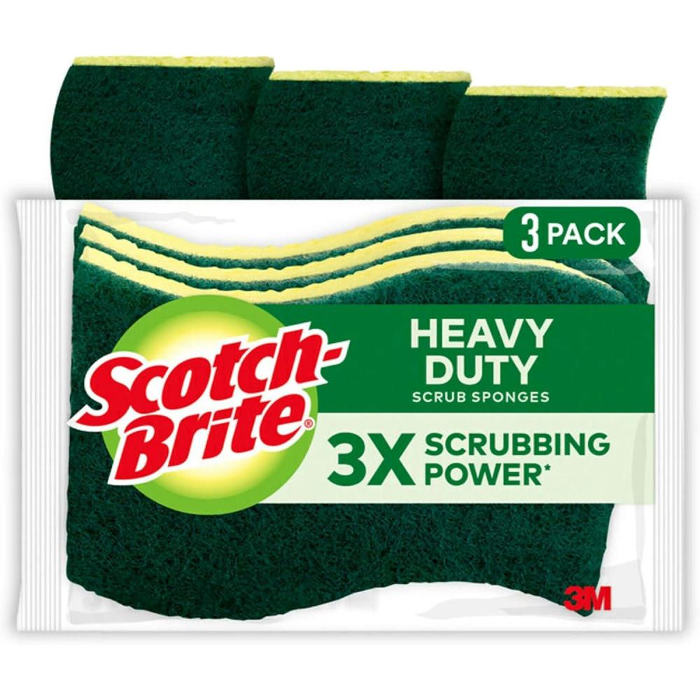 image:imageScotchBrite Heavy Duty Scrub Sponge 24 Kitchen Sponges Designed for Tough Messes in the Kitchen that Last 3X Longer Best for Cast Iron Skillets and Outdoor Grills Flexible Durable and Strong
