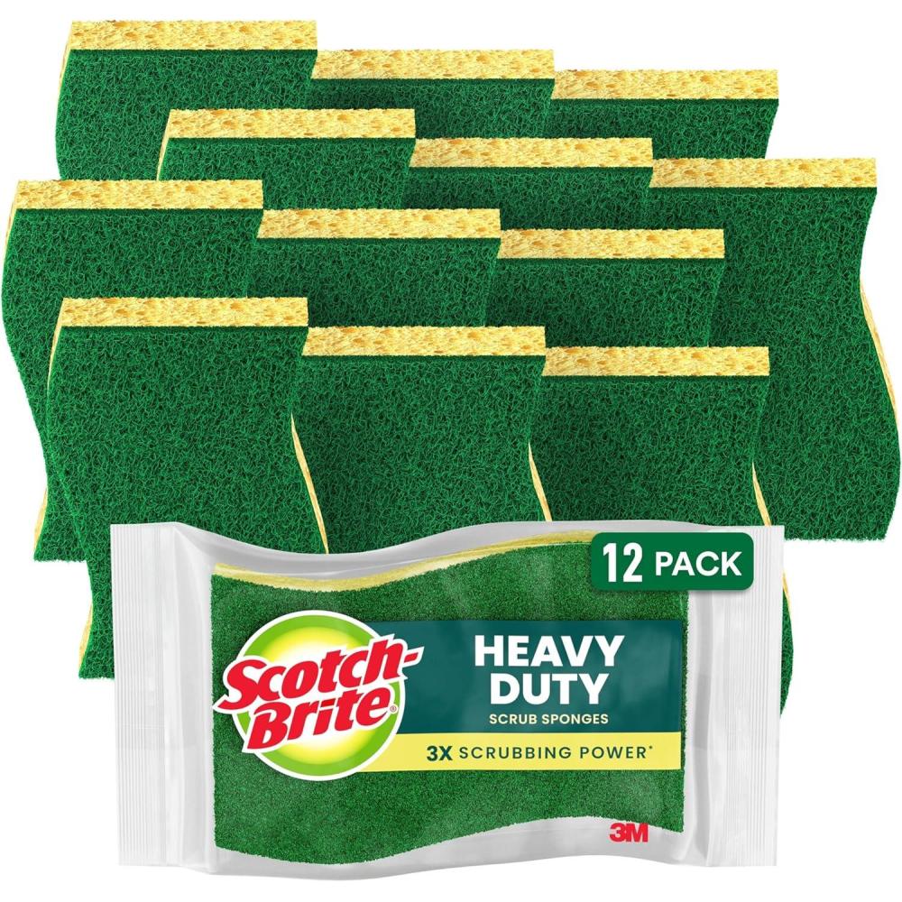 image:imageScotchBrite Heavy Duty Scrub Sponges 12 Scrub Sponges Stands Up to Stuckon Grime