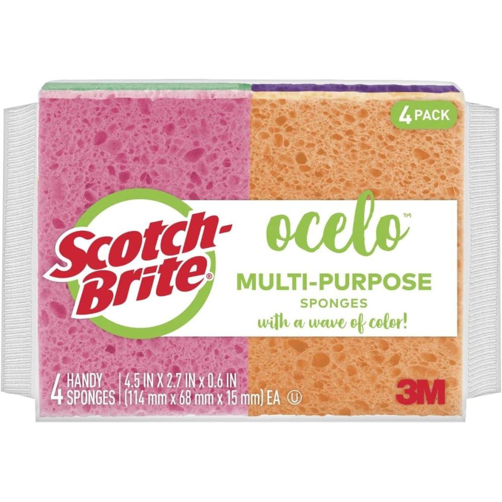 image:imageScotchBrite MultiPurpose Sponges Highly Absorbent Dish Sponge for Cleaning of NonStick Cookware Showers and Coolers 40 Kitchen Sponges4 Sponges