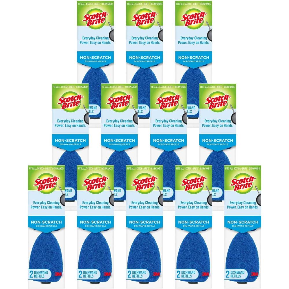 image:imageScotchBrite NonScratch Dishwand Refills Fits All ScotchBrite Dishwands 10 Refills24 Refill Pads