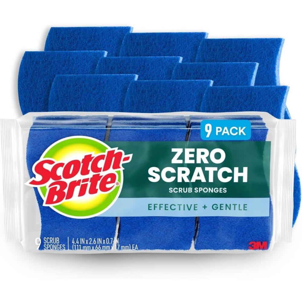 image:imageScotchBrite NonScratch Scrub Sponges For Washing Dishes and Cleaning Kitchen 9 Scrub Sponges9 Scrub Sponges