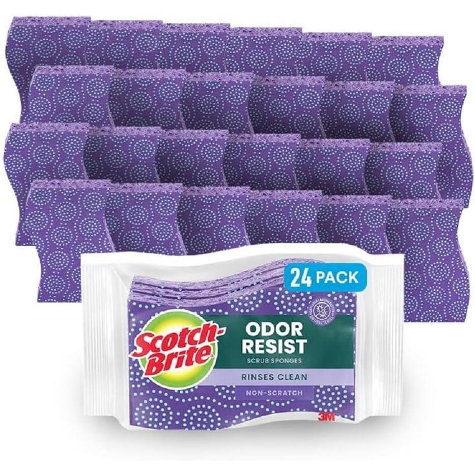 image:imageScotchBrite Scrub Dots NonScratch Scrub Sponge Rinses Clean For Washing Dishes and Cleaning Kitchen 9 Packs of 4 Sponges 36 Total24 Scrub sponges