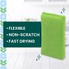 Scotch-Brite Blooms Dobie Scrubbing Pad, Non-Scratch Kitchen Sponge for Cleaning Dishes, Appliances, and Bathrooms, Leaf Green Dish Sponge that Dries Fast, 2 Pack