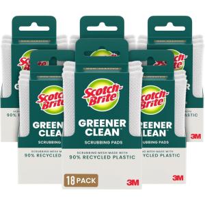 Scotch-Brite Dobie Colors Pads, Dobie Sponge for All Purpose Cleaning of Kitchen, Bathroom, and Household, Non Scratch Pads Safe for Non-Stick Cookware, 24 Count(Greener Clean)
