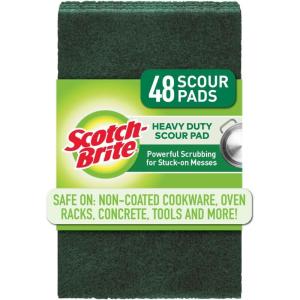 Scotch-Brite Heavy Duty Scour Pads, Scouring Pads for Kitchen and Dish Cleaning, 21 Pads(48 Pads)
