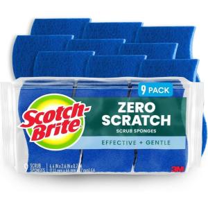 Scotch-Brite Non-Scratch Scrub Sponges, For Washing Dishes and Cleaning Kitchen, 9 Scrub Sponges(9 Scrub Sponges (Pack of 5))