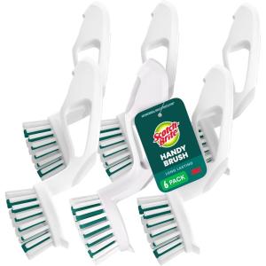 Scotch-Brite Small Utility Brush, Long Lasting Dish Brush with Handle for Scrubbing Cookware, Hands, Tile, Grout, Cutting Boards, and Utensils without Scratching, Antimicrobial, and Rinses Clean(Little Handy Scrubber Brush)