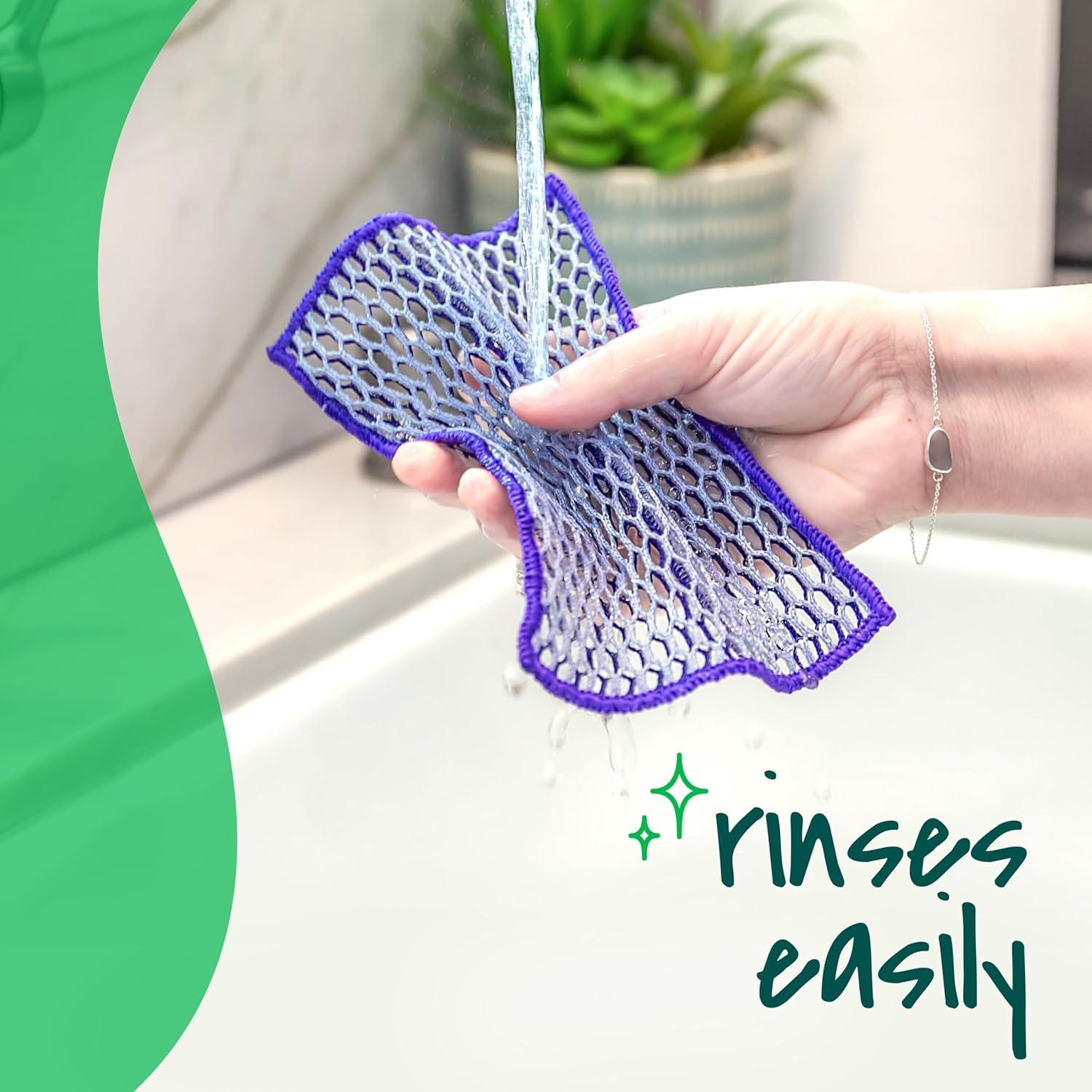 image:imageScotchBrite Stay Clean Scrubbing Dish Cloths Reusable and LongLasting Mesh Dish Rags That Dry Fast to Resist Odors ScratchFree Scrubber Wipes That are Safe on All Surfaces 2 Dish Towels