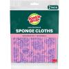 Scotch-Brite Sponge Cloths, Reusable, Absorbent, and Decorative Cleaning Towel, Dishwasher-Safe Wipes Ideal for Nonstick Cookware, Tile, Countertops, Mirrors, and Faucets, 2 Dish Towels