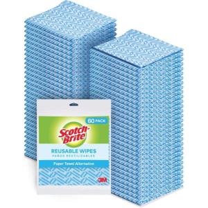 Scotch-Brite High Performance Kitchen Wipes, 5-Wipes/Bag, 12 Bags/Case (60 Wipes Total)
