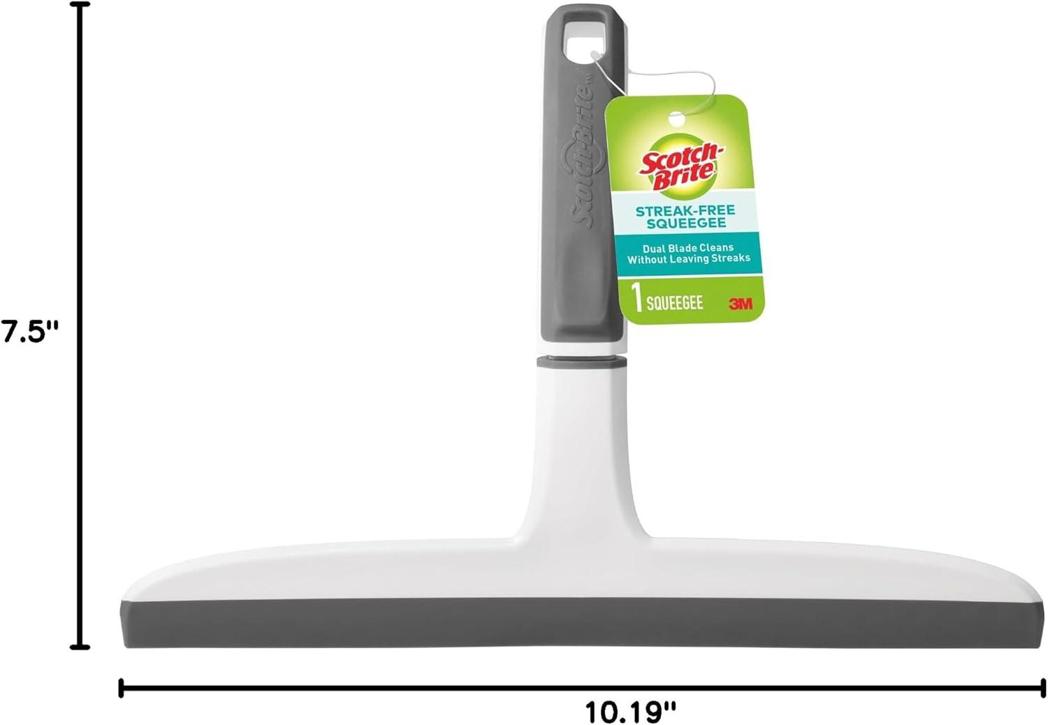 image:imageScotchBrite Dual Blade Squeegee Safe on Mirrors Glass Shower Doors Windows and More 4 Count4 Squeegee Brushes