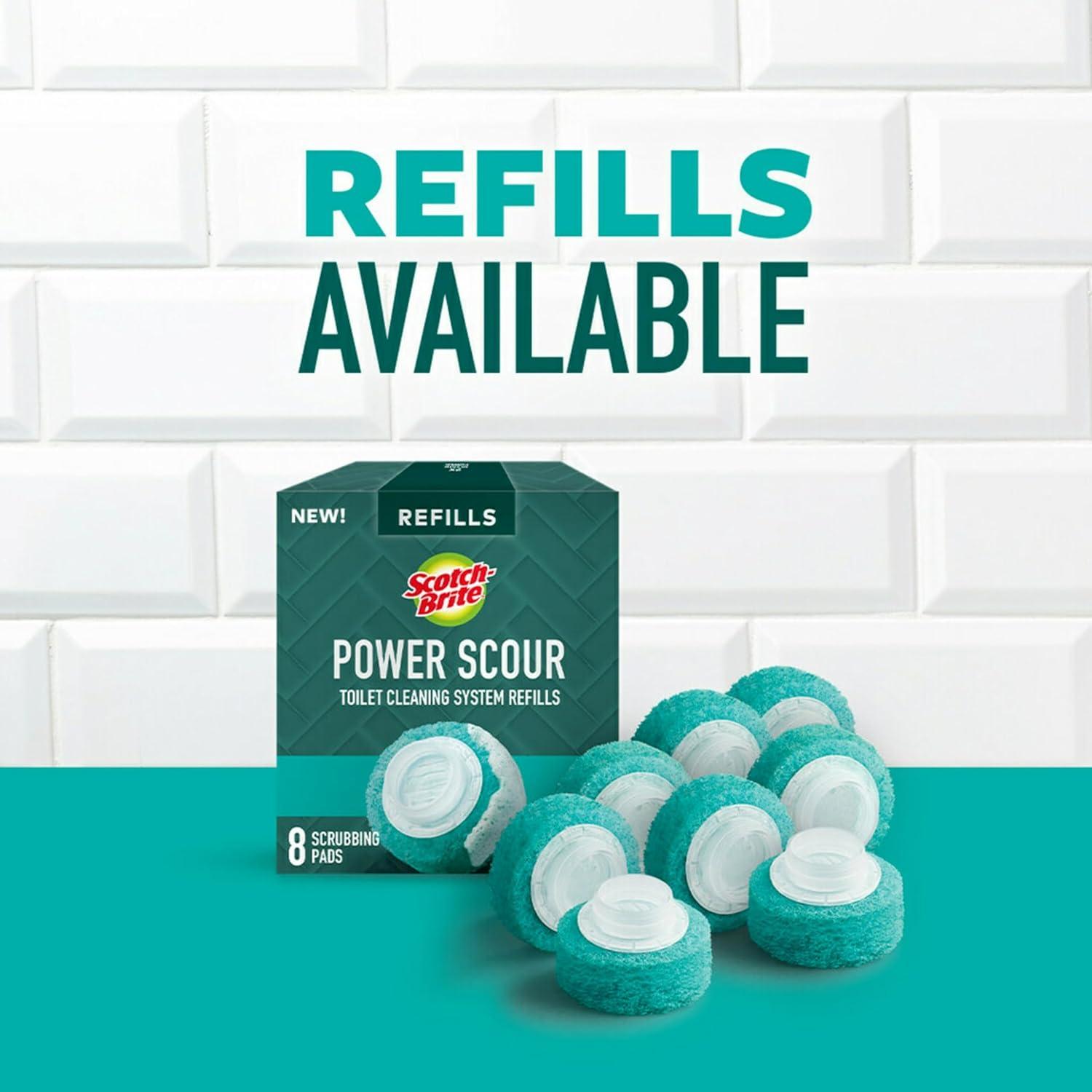 image:imageScotchBrite Power Scour Disposable Scrubbing Pad Refills Disposable Toilet Bowl Cleaner Scrub Pad Tablets 8 Scrubbing Pad Refills1 Count Pack of 4