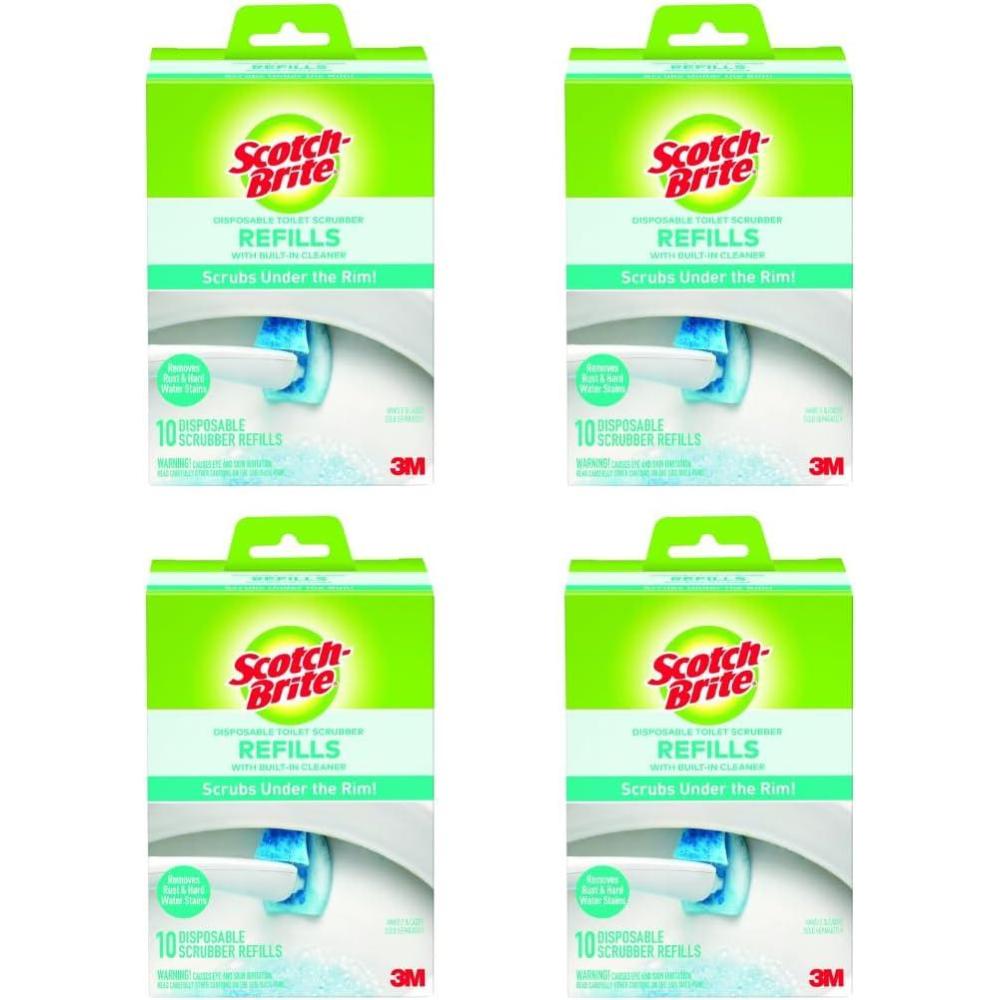 image:imageScotchBrite Disposable Toilet Scrubber Refills Removes Rust amp Hard Water Stains 10 Disposable Refills Blue1 Count Pack of 40