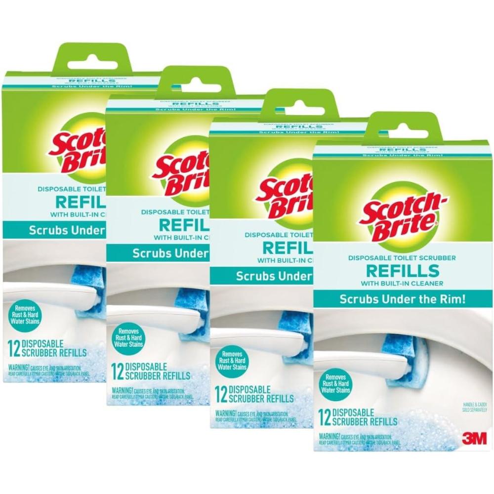 image:imageScotchBrite Disposable Toilet Scrubber Refills Removes Rust amp Hard Water Stains 10 Disposable Refills Blue12 Count Pack of 4