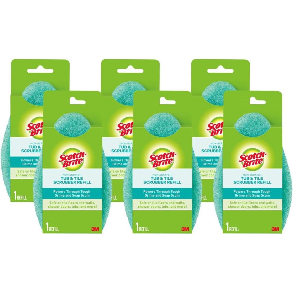 image:imageScotchBrite NonScratch Tub amp Tile Scrubber Refill Pads Pack of 66 Tub Tile Scrubber Refills