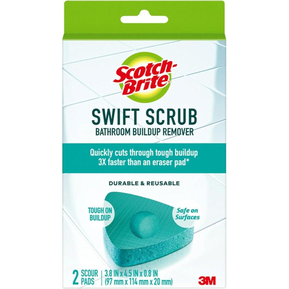 image:imageScotchBrite Swift Scrub Bath Cleaner Scrubbers Soap Scum Remover for Cleaning Bathroom Bathroom Scrubber Pads Safe for Tile 6 Bathroom Cleaner Scrubbers2 Swift Scrubs