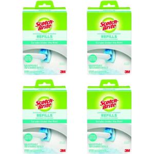 Scotch-Brite Disposable Toilet Scrubber Refills, Removes Rust & Hard Water Stains, 10 Disposable Refills Blue(1 Count (Pack of 40))