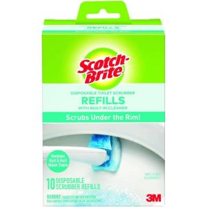 Scotch-Brite Disposable Toilet Scrubber Refills, Removes Rust & Hard Water Stains, 10 Disposable Refills Blue(10 Count (Pack of 1))