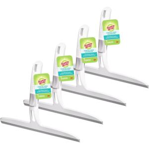 Scotch-Brite Dual Blade Squeegee, Safe on Mirrors, Glass Shower Doors, Windows and More, 4 Count(4 Squeegee Brushes)