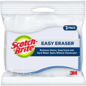 Scotch-Brite Easy Erasing Pad 833, 4.4 in x 2.6 in x 0.9 in, 3 Pack