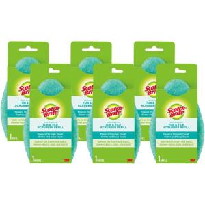 Scotch-Brite Non-Scratch Tub & Tile Scrubber Refill Pads, (Pack of 6)(6 Tub & Tile Scrubber Refills)