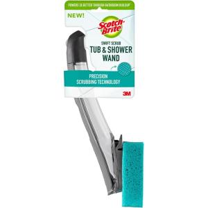 Scotch-Brite Swift Scrub Tub & Shower Wand Refills, Ideal for Bathroom Buildup, Glass Door, Shower and Bath Cleaner, Soap Scum Remover, 2 Wand Refills(Wand)