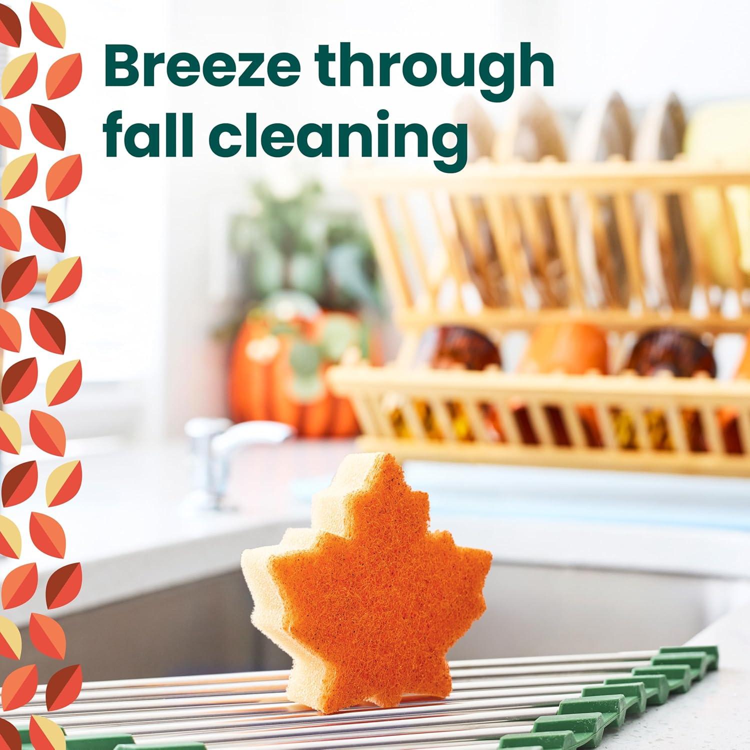 image:imageScotchBrite Leafy Clean Scrub Sponge TwoSided Kitchen Sponges for Cleaning Effectively Leaf Shaped Dish Sponges with 100 Recycled Scrubbing Fibers 1 Scrubbing Sponge