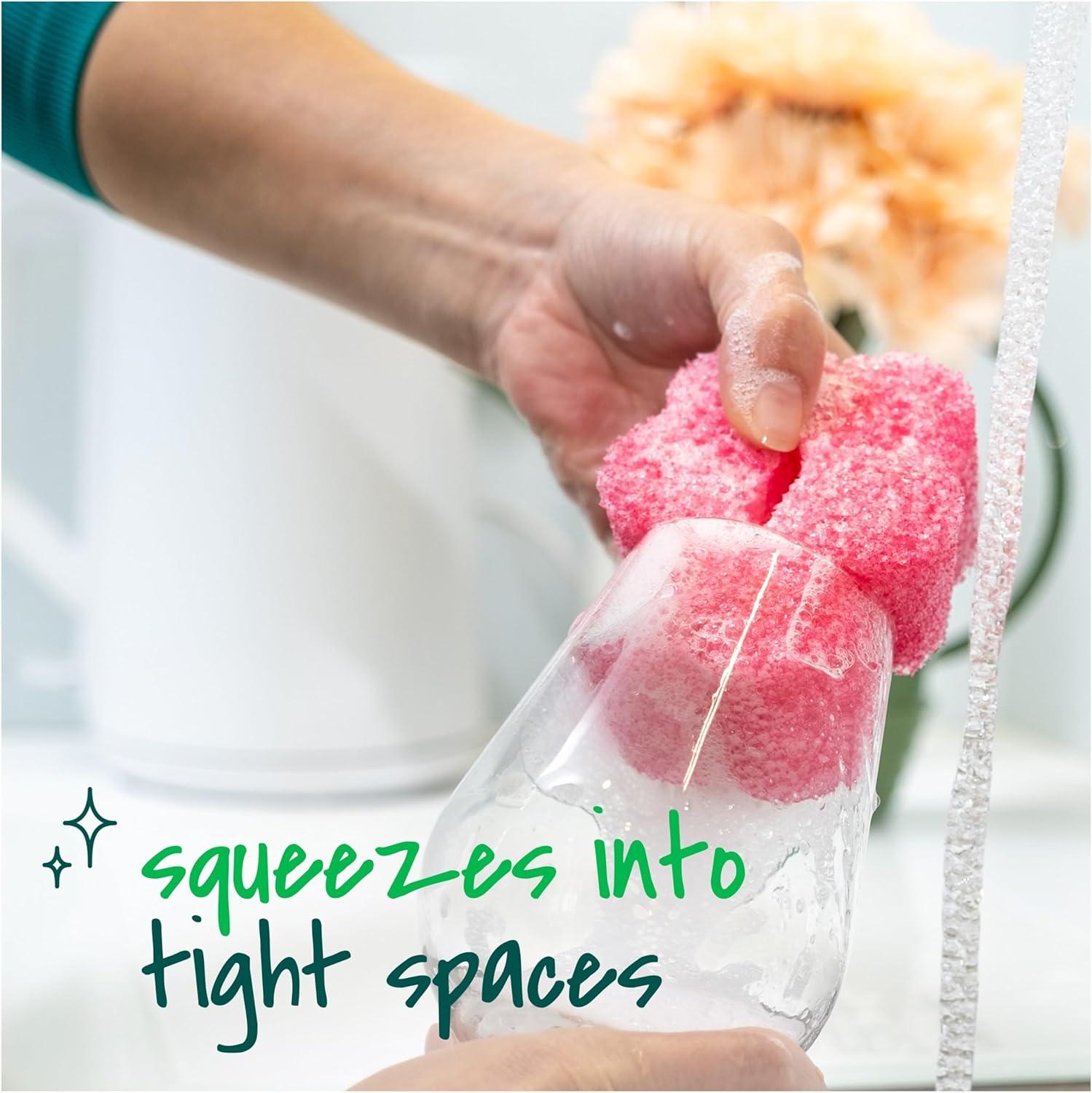 image:imageScotchBrite Flex Scrub Pink NonScratch Dish Sponge with Flexible Shape Non Scratch1 Kitchen Sponge